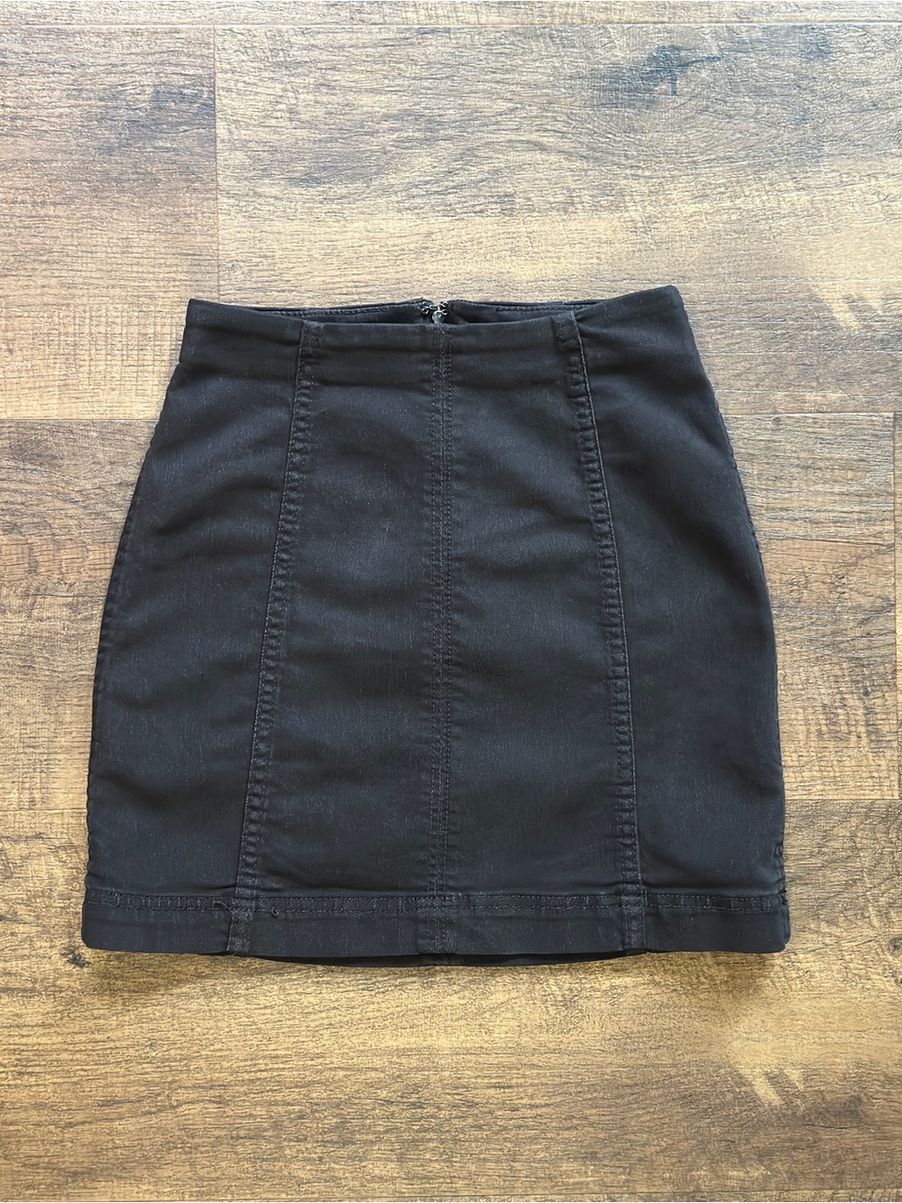 Free People Modern Femme Novelty Mini Denim Skirt in black size 0